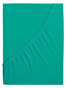 B.E.S. - Petrovice, s.r.o. Prostěradlo Jersey česaná bavlna MAKO - Zelený tyrkys Rozměr: 120 x 200