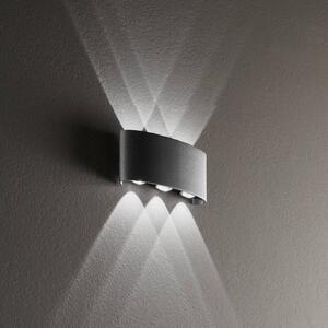 INTEC LED venkovní nástěnné svítidlo Betle, antracitová Šířka 17 cm Kov, Černá, Hliník, Moderní