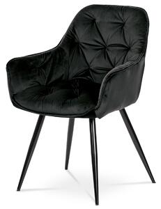 Jídelní židle, potah černá sametová látka, DCH-421 BK4