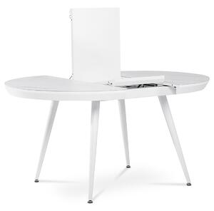 Jídelní stůl 110+40x110 cm, bílý, HT-409M WT