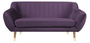 Fialová sametová pohovka Mazzini Sofas Benito, 158 cm