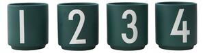 Hrníčky na espresso set 4 ks DESIGN LETTERS 1234 - tmavě zelené