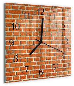 Skleněné hodiny na stěnu Cihlový zskc-30x30-00176704
