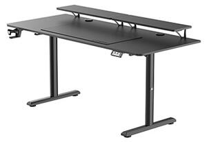 Elektricky výškově nastavitelný pracovní stůl HIGHLANDER XXL BLACK, 160x70 cm