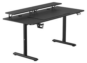 Elektricky výškově nastavitelný pracovní stůl HIGHLANDER XXL BLACK, 160x70 cm