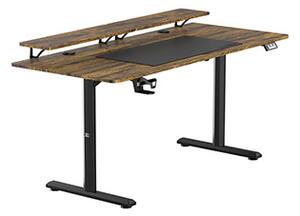 Pracovní stůl HIGHLANDER XXL BROWN s elektrickým nastavením výšky