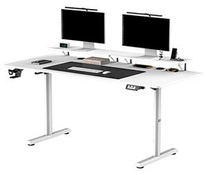 ULTRADESK HIGHLANDER XXL Bílý pracovní stůl s elektrickým nastavením
