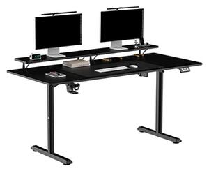 Elektricky výškově nastavitelný pracovní stůl HIGHLANDER XXL BLACK, 160x70 cm