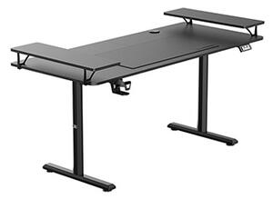 Elektricky výškově nastavitelný pracovní stůl HIGHLANDER XXL BLACK, 160x70 cm