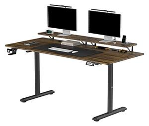 Pracovní stůl HIGHLANDER XXL BROWN s elektrickým nastavením výšky