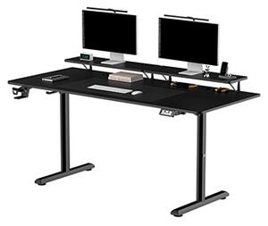 Elektricky výškově nastavitelný pracovní stůl HIGHLANDER XXL BLACK, 160x70 cm