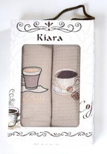 Forbyt , Dárkové balení 2 ks bavlněných utěrek, Kiara Latte, 50 x 70 cm