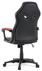 Autronic Herní židle, potah - červená a černá ekokůže. houpací mechanismus