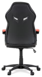 Autronic Herní židle, potah - červená a černá ekokůže. houpací mechanismus