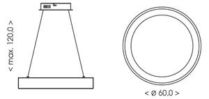 BRILAGI - LED Stm lustr na lanku FALCON II LED/99W/230V pr. 60 cm béžová + DO