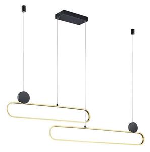 Trio - LED Stm. lustr na lanku GRANT LED/54W/230V 2300/3000/4000K černá/zlatá