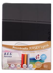B.E.S. - Petrovice, s.r.o. Jersey prostěradlo s elastanem Lycra - Černá Rozměr: 90 x 200