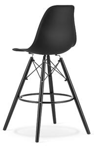 Černá barová židle CARBRY s černými nohami