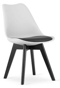 Bílo-černá židle BALI MARK s černými nohami