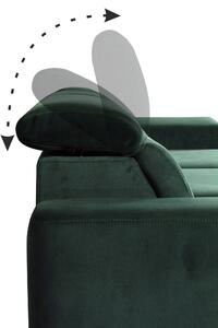 Moderní rohová sedací souprava Nadia, zelená Element Roh: Orientace rohu Levý roh