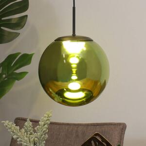 Závěsné LED svítidlo Altaïr, zelené, Ø 15 cm, sklo, 3 000 K