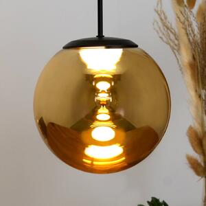 Závěsné LED svítidlo Altaïr, zlatá barva, Ø 15 cm, sklo, 3 000 K