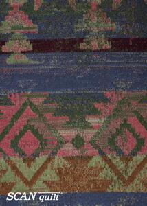 Vlněný pléd LAMB SOFT navajo modročervenozelená střední 130 x 200 cm