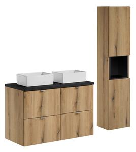 Comad Koupelnová sestava Nova Oak Gaja se skříňkami a umyvadlem 100 cm dub evoke/černá