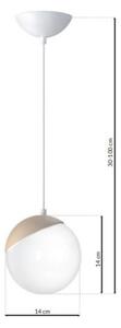 Lustr na lanku SFERA WOOD 1xE14/40W/230V bílá