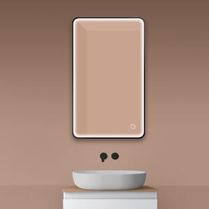 Oltens Nordlis zrcadlo 60x100 cm obdélníkový s osvětlením s vyhřívací podložkou černá 64117300
