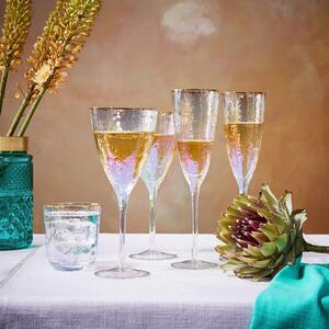 SMERALDA Sada sklenic na šampaňské se zlatým okrajem 250 ml 6 ks