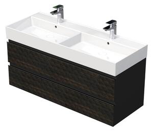 Koupelnová skříňka s umyvadlem SAT Cube Way 120x47,5x46 cm hnědá mat CUBE3D461202ZHSAT