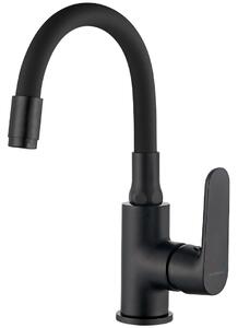 Kuchinox Dima, umyvadlová baterie s flexibilním výtokem h-280, černá matná, LAV-BQD_721D
