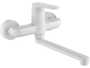 Kuchinox Dima, nástěnná dřezová baterie 150mm, bílá matná, LAV-BQD_680D