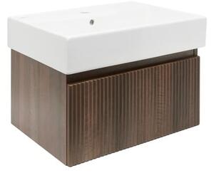 Koupelnová skříňka s umyvadlem SAT Evolution 58x30x44,8 cm ořech mat SATEVO60NAU2
