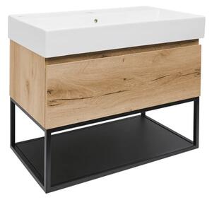 Koupelnová skříňka s umyvadlem SAT B-WAY 59x30x45 cm dub mat BWAY60OAKFU2
