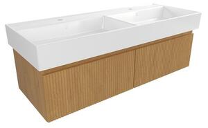 Koupelnová skříňka s umyvadlem SAT Evolution 118x30x44,5 cm dub medový mat SATEVO120DMU2
