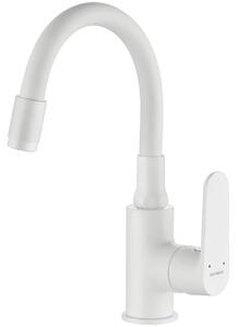 Kuchinox Dima, umyvadlová baterie s flexibilním výtokem h-280, bílá matná, LAV-BQD_621D