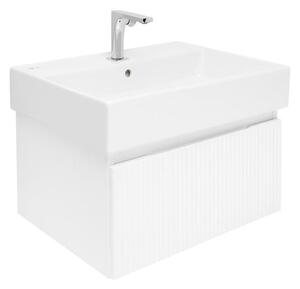Koupelnová skříňka s baterií a umyvadlem SAT Evolution 1 58x30x44,8 cm bílá mat SATEVO60WMU2BA