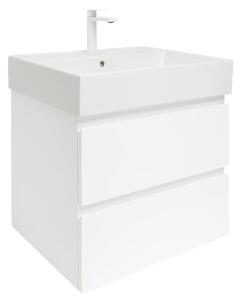 Koupelnová skříňka s umyvadlem SAT B-Way 59x50x45 cm bílá lesklá BWAY260WU2BBI