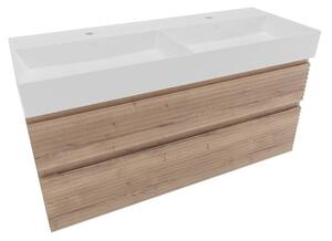 Koupelnová skříňka s umyvadlem Naturel Savona 118x53x44,8 cm dub Halifax mat SAVONA2120DHU2