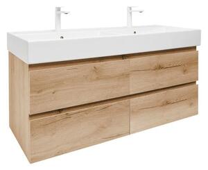 Koupelnová skříňka s umyvadlem SAT B-Way 119x50x45 cm dub mat BWAY2120OAKU2BB