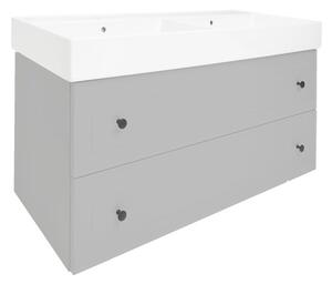Koupelnová skříňka s umyvadlem Naturel Forli 120x53x46 cm šedá mat FORLI120GMUSAT