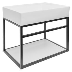 Konstrukce s umyvadlem Naturel Industrial 59x45x45 cm černá mat KONZOLEUM60BU