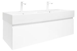 Koupelnová skříňka s umyvadlem SAT B-WAY 119x30x45 cm bílá lesk BWAY120WU2BB