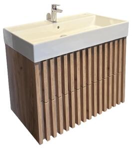 Koupelnová skříňka s umyvadlem SAT Delano 80x56x46 cm dub mat DELANO80ZDSAT