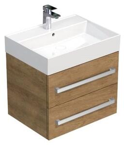 Koupelnová skříňka s umyvadlem SAT Cube Way 60x47,5x46 cm dub Hickory CUBE46602DHSAT