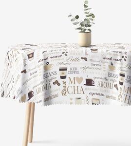 Goldea oválný teflonový ubrus - kávové menu 140 x 180 cm