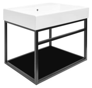 Konstrukce s umyvadlem Naturel Industrial 59x45x45 cm černá mat KONZOLEUM60CU