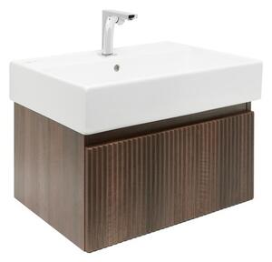 Koupelnová skříňka s baterií a umyvadlem SAT Evolution 1 58x30x44,8 cm ořech mat SATEVO60NAU2BA